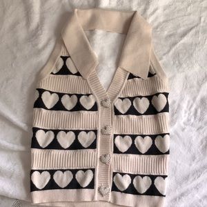 Heart patterned tank top